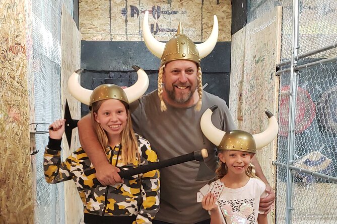Axe Throwing Las Vegas Fremont Street - VIP upgrade: spears, ninja stars, shovels, and metal throwing cards