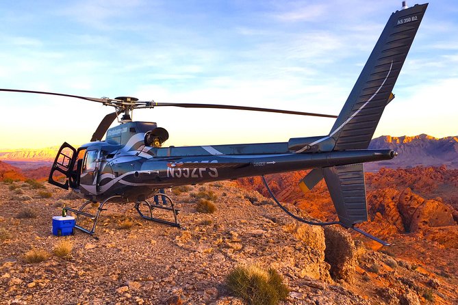 Grand Canyon Helicopter Flight with Sunset Valley of Fire Landing - Hoover Dam, Lake Mead, and extinct volcanoes from the air