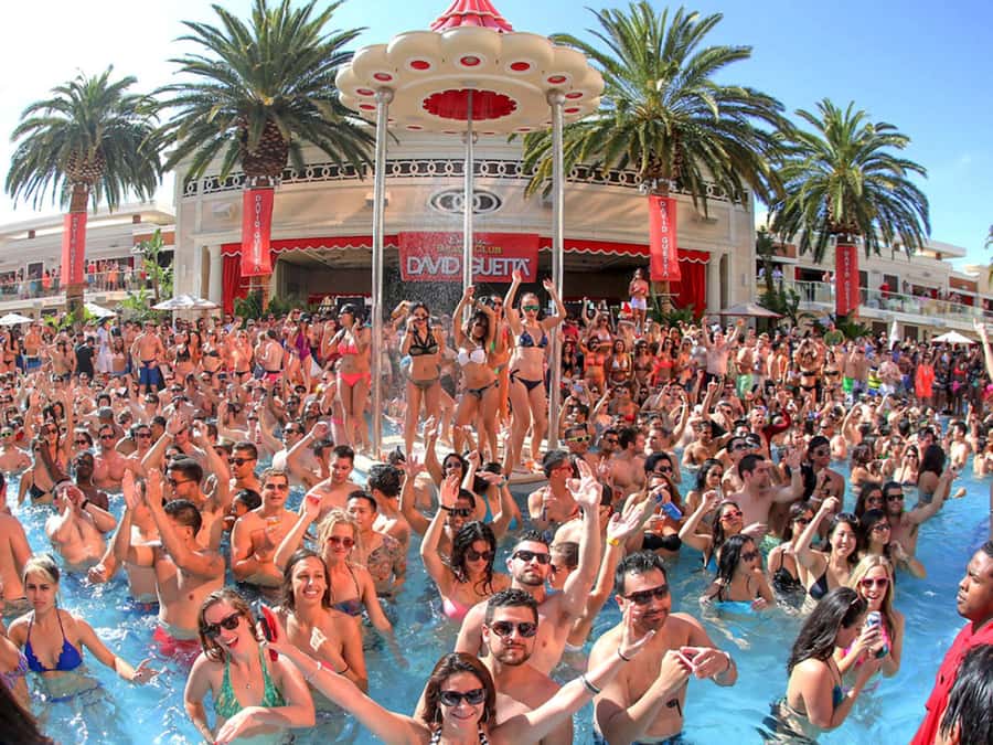Las Vegas: Famous Pool Party Tour with Party Bus & Drinks - The party bus down the Strip: music, landmarks, and that dancing pole
