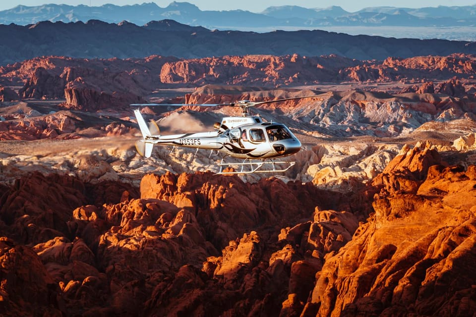 Las Vegas: Grand Canyon Heli Tour and Valley of Fire Landing - Grand Canyon main event: golden light and fly-above-and-below angles