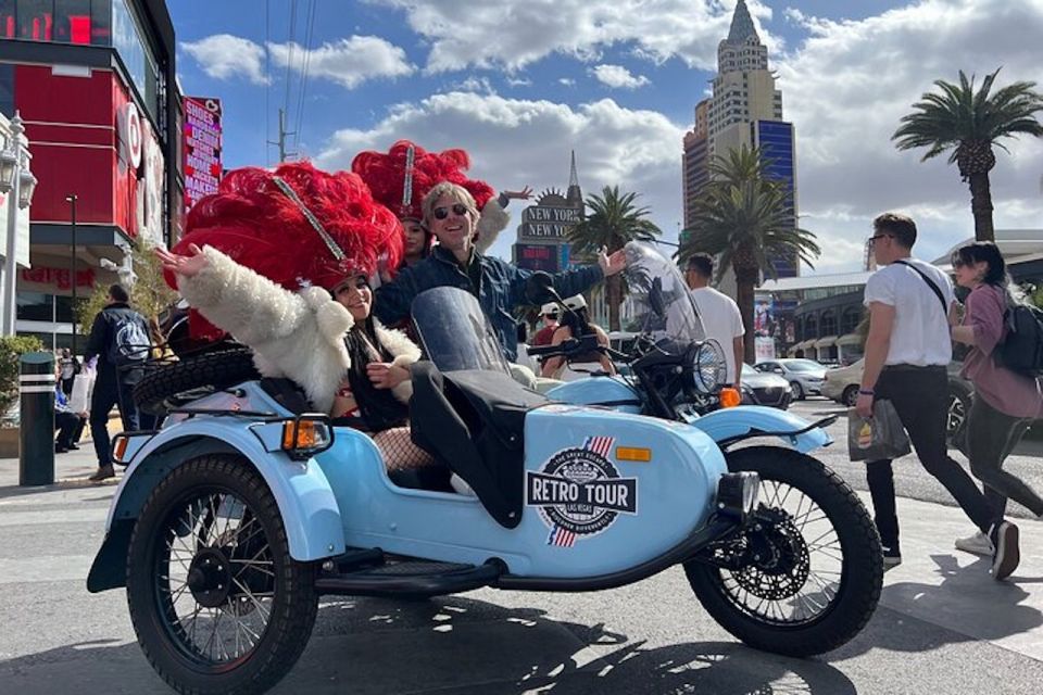 Las Vegas: Private Sidecar Motorcycle Tour of Vegas Strip - Bellagio: fountains, glass flowers, and movie-set glamour