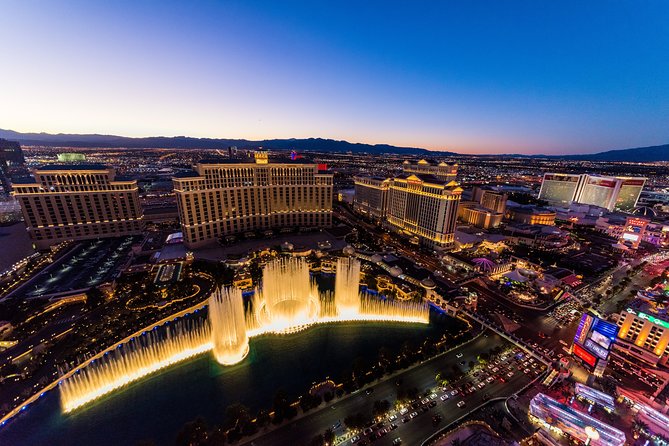 Las Vegas Strip Highlights by Helicopter at Night - Where You Start: 5060 Koval Ln and the Real Timing