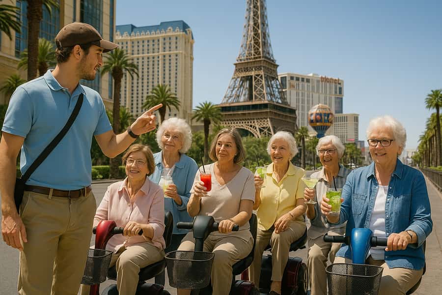 Las Vegas Strip: Mobility Scooter Tour W/ Lunch - Why a mobility scooter beats the Strip sprint