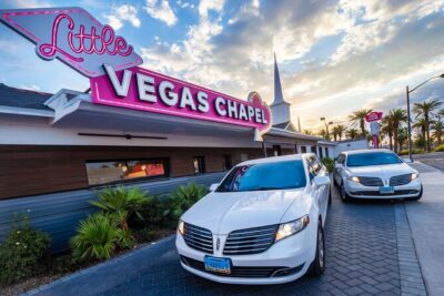 Las Vegas Wedding at The Little Vegas Chapel including Limousine Transportation - Arriving at The Little Vegas Chapel: what happens during your hour