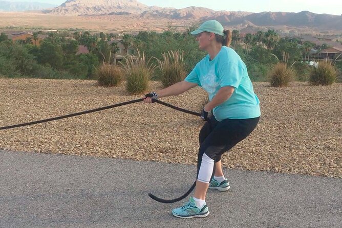 Outdoor Obstacle Course with Scenic Vegas Skyline in Henderson - Tires, Sledgehammers, and Big-Feel Strength Work