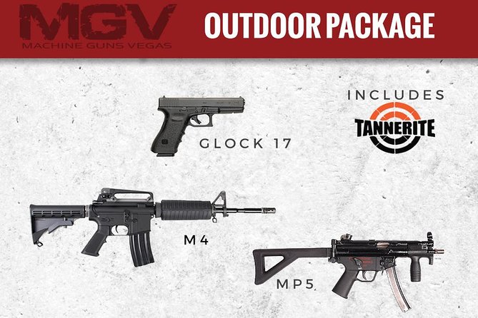 Outdoor Shooting Range Experience in Las Vegas - What You’ll Shoot: Round Counts and Included Firearms