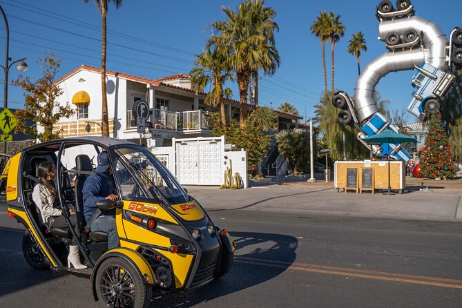 Private 1-Hour Downtown Las Vegas Highlights by Talking GoCar - Stop for photos at the Welcome to Fabulous Las Vegas sign