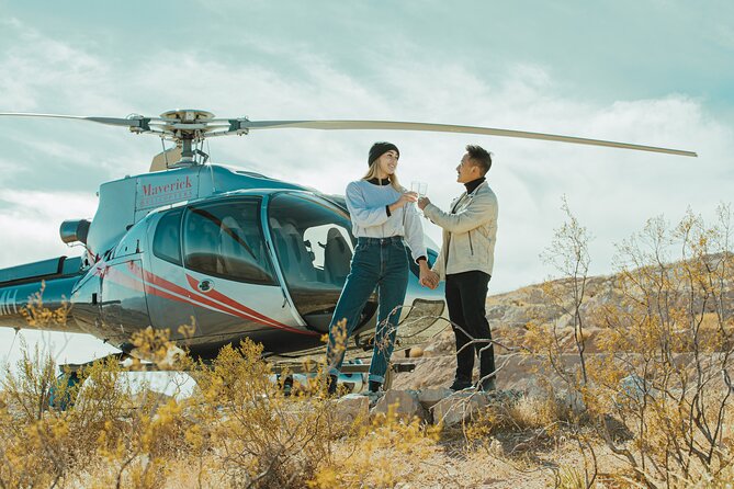 Red Rock Canyon Helicopter Tour with Landing and Champagne Toast - The return flight over Caesars, Bellagio, Luxor, and Allegiant Stadium