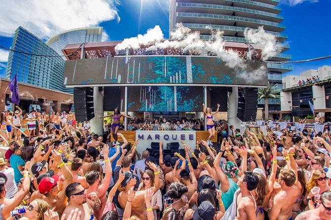 Vegas Pool Party Crawl by Party Bus w/ EZ Entry & Free Drinks - Stop Two on the Strip: VIP Entry at a Venue That Changes Daily